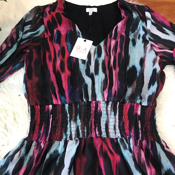 New🌿Watercolor Smocked Waist Dress - Picture 6 of 8